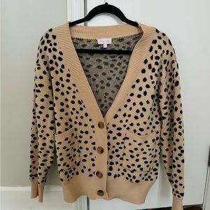 Pink Lily Cheetah Print Cardigan Size M